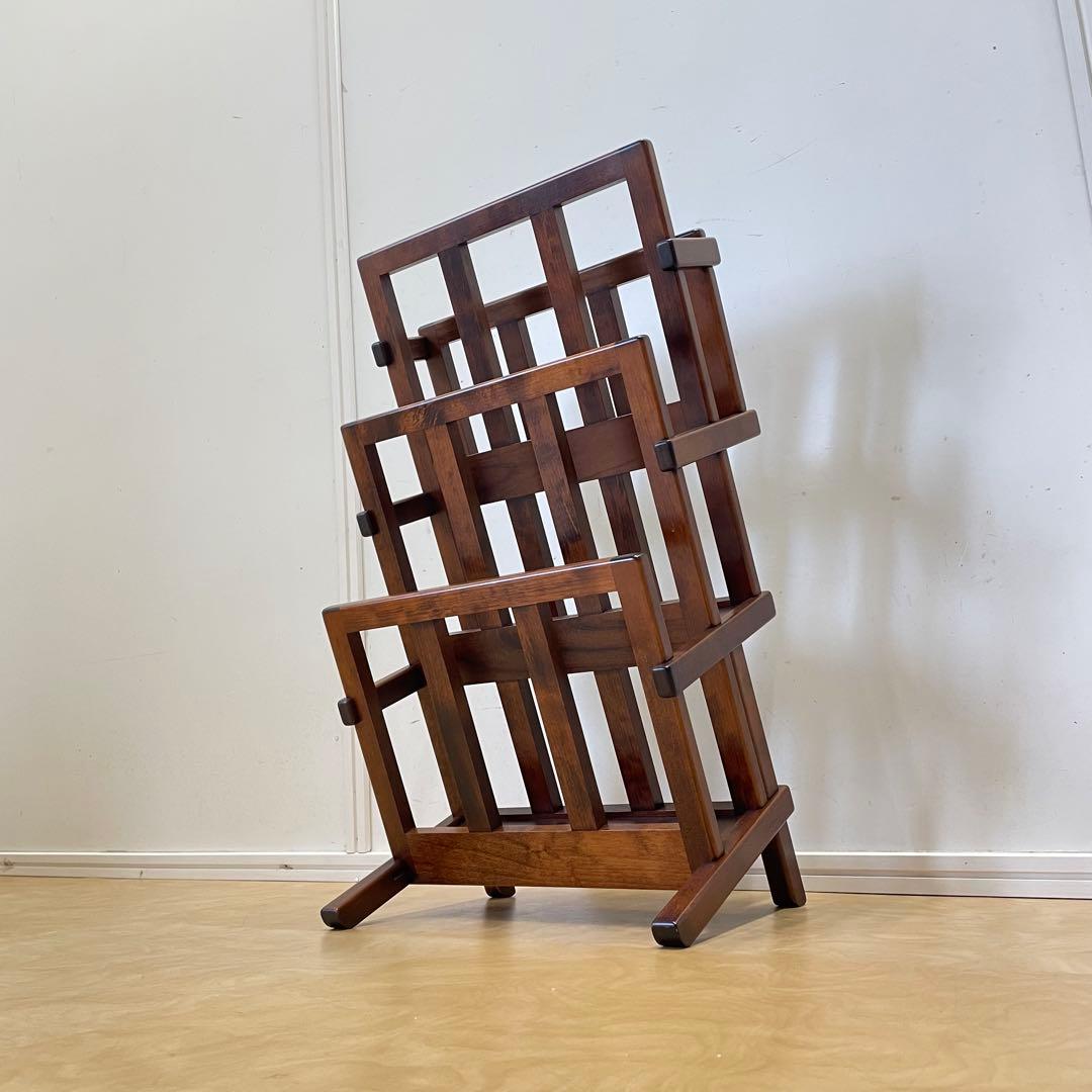 豊岡クラフト ３段マガジンラック ブックスタンド 雑誌立て 本立て 木製 ウッド