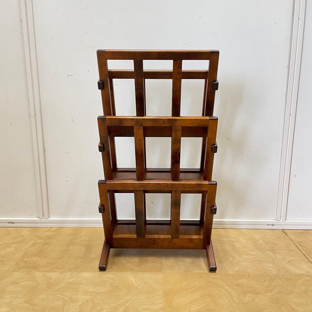 豊岡クラフト ３段マガジンラック ブックスタンド 雑誌立て 本立て 木製 ウッド