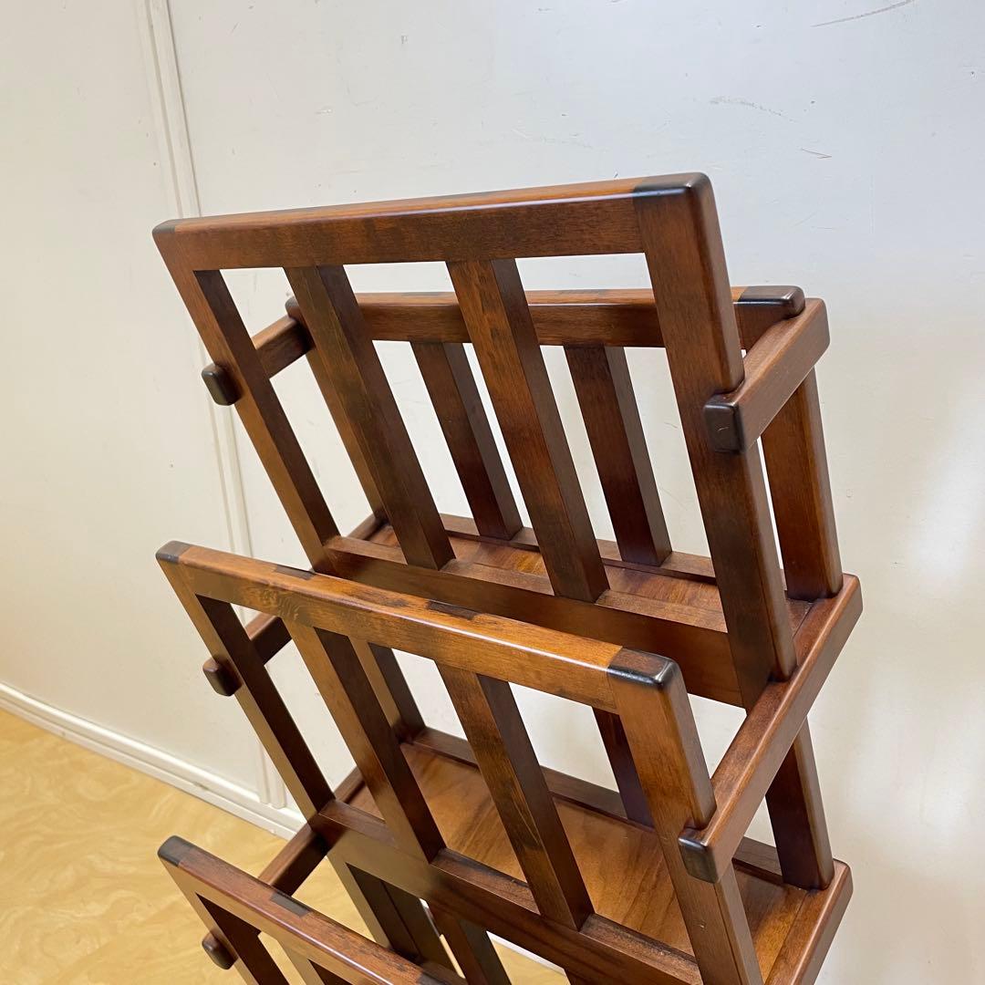 豊岡クラフト ３段マガジンラック ブックスタンド 雑誌立て 本立て 木製 ウッド