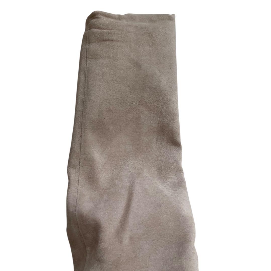 エモダ/ルーズフレアカバーフィットブーツ/ロングブーツ/アイボリー/24.5/L