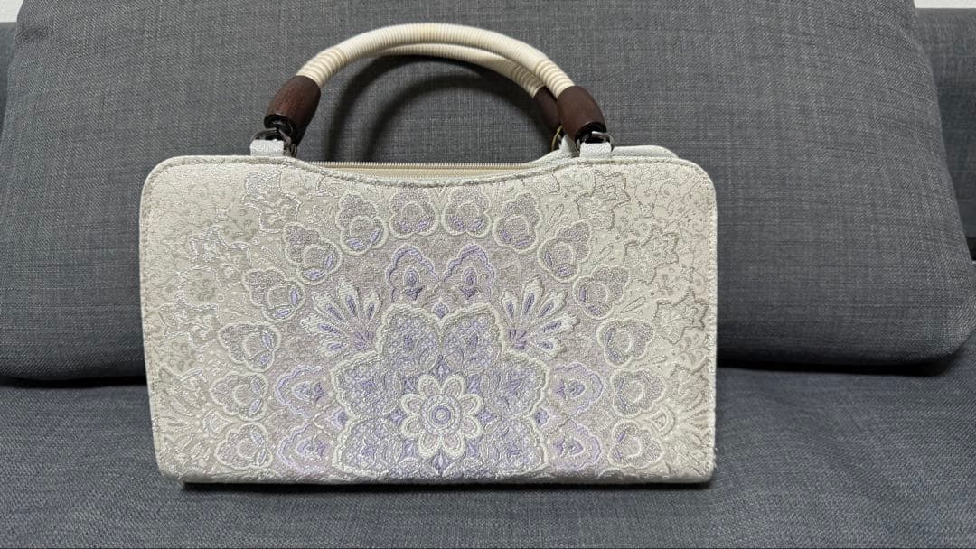 美庵 花柄刺繍 和装用バッグ