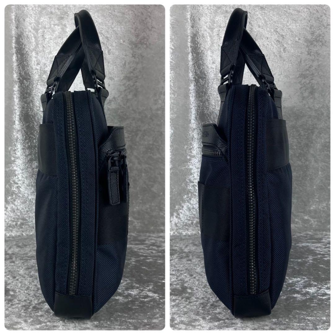 現行 極美品 ブリーフィング フュージョン ワンウェイ ブリーフケース ネイビー