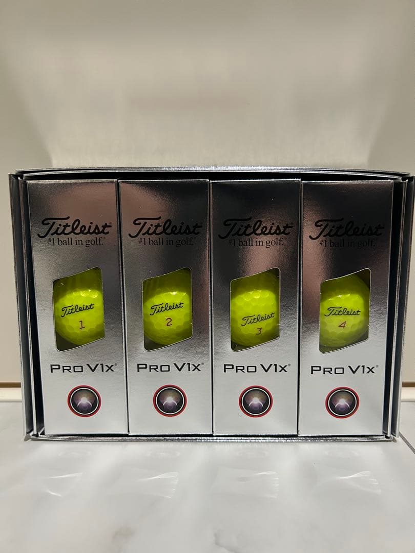 タイトリストプロV1Xゴルフボール(イエロー)25年ローナンバー4ダース48個