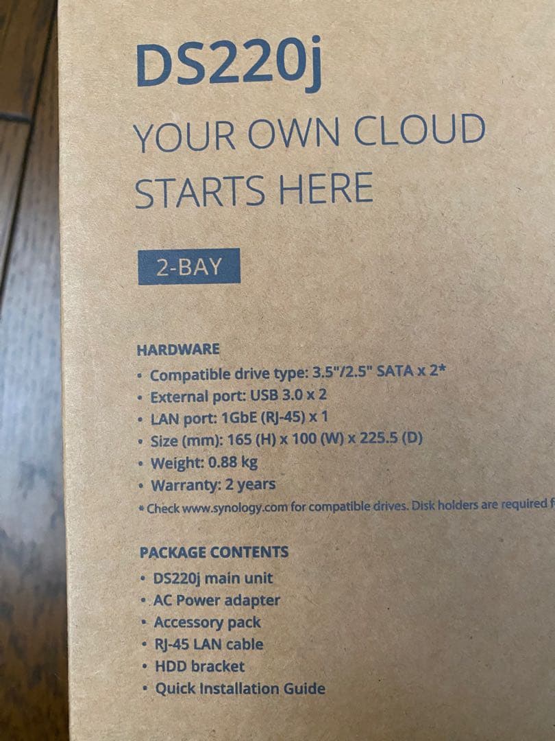 外付けハードディスク・ドライブ Synology DS220j 2-BAY NAS+HDD 6TBx2