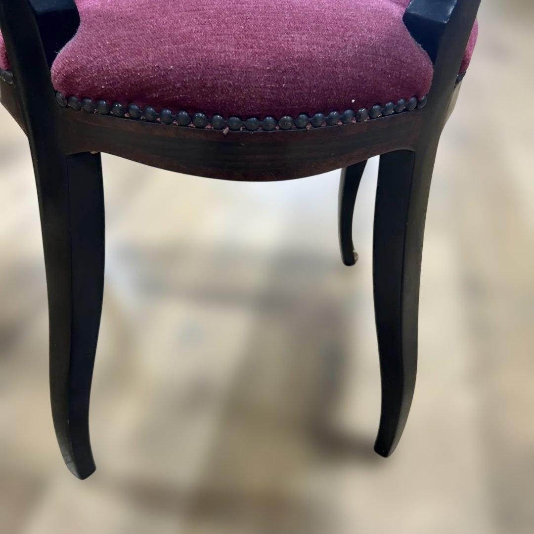 ワインレッド椅子　西洋　英国アンティーク バルーンバックチェア　レトロ