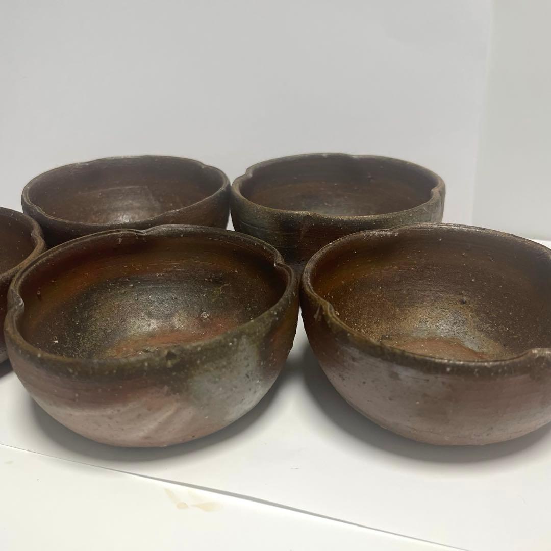 備前焼　作家もの　花小鉢5客揃い