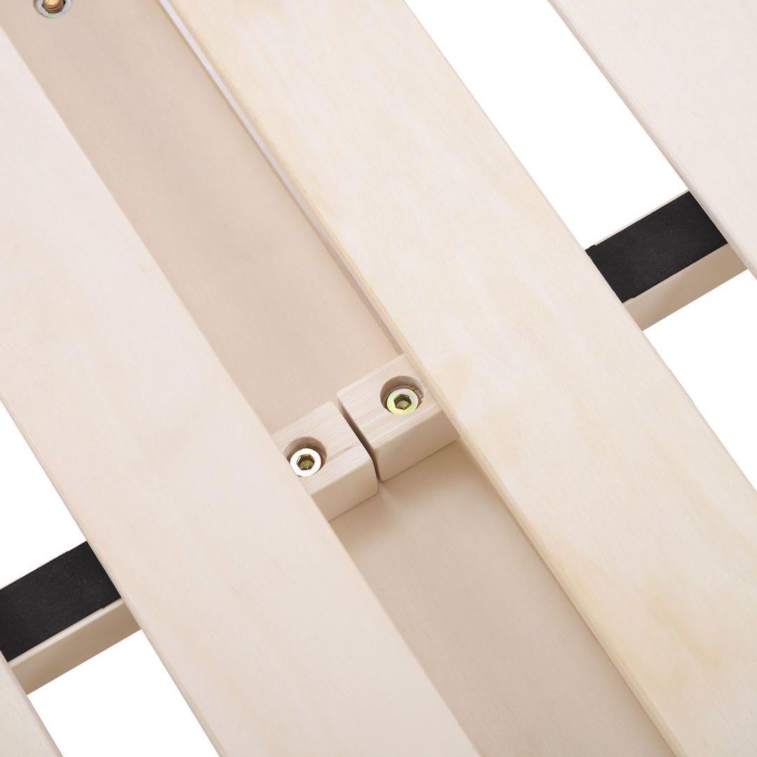 ダブル  すのこベッド 天然木 収納付き　2口コンセント付き