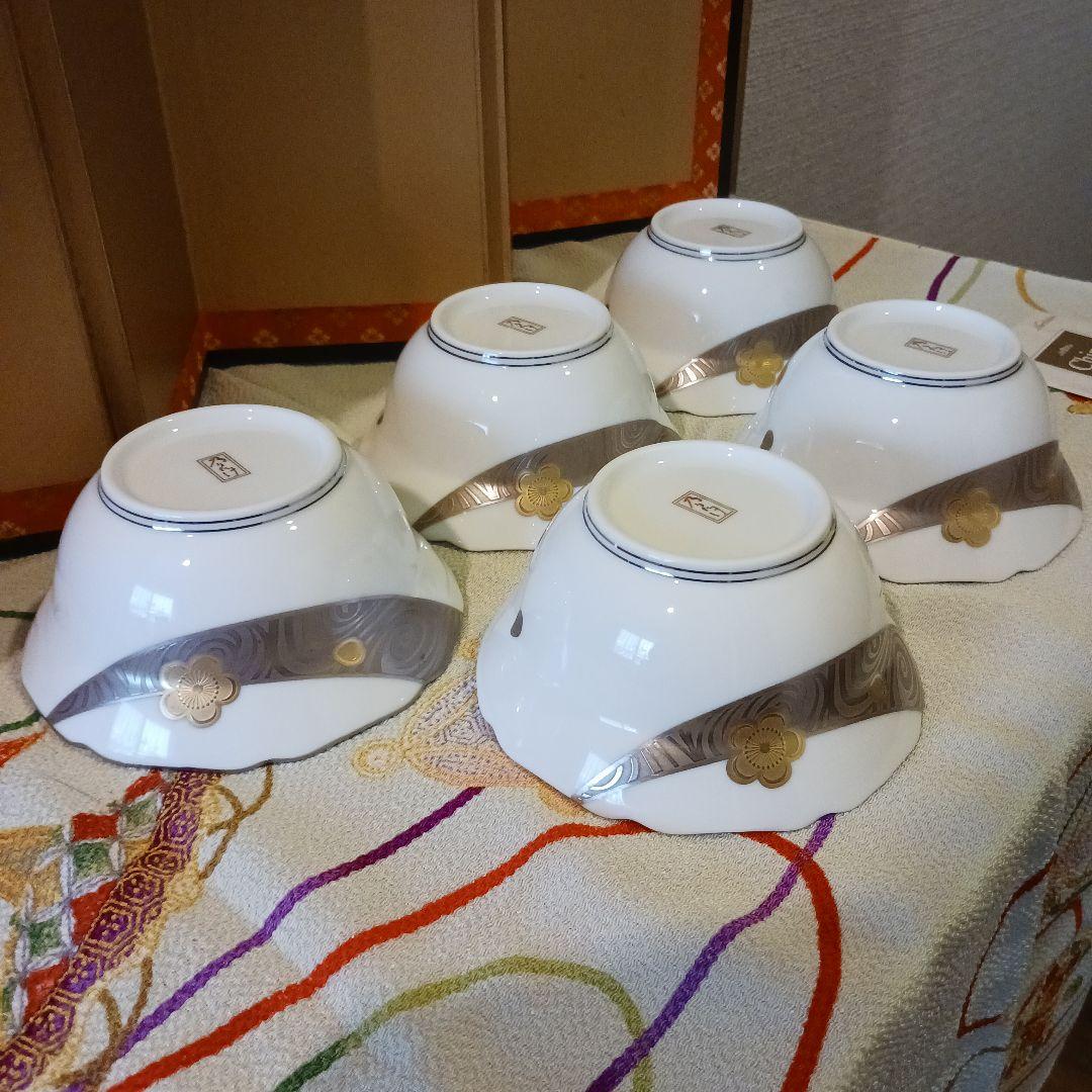 ノリタケボーンチャイナ あやみなも冬 雪見銀彩絵変深小鉢揃 HOYA ２箱