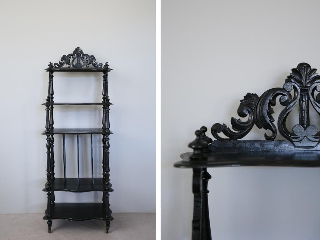 フランスアンティークナポレオン3世様式シェルフ/キャビネット飾り棚(89-233