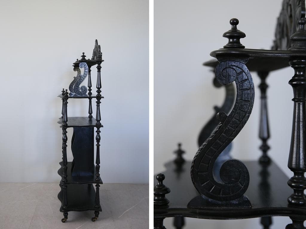 フランスアンティークナポレオン3世様式シェルフ/キャビネット飾り棚(89-233