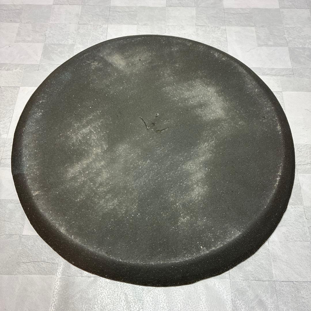 信楽焼 土耳古青 大皿 飾皿