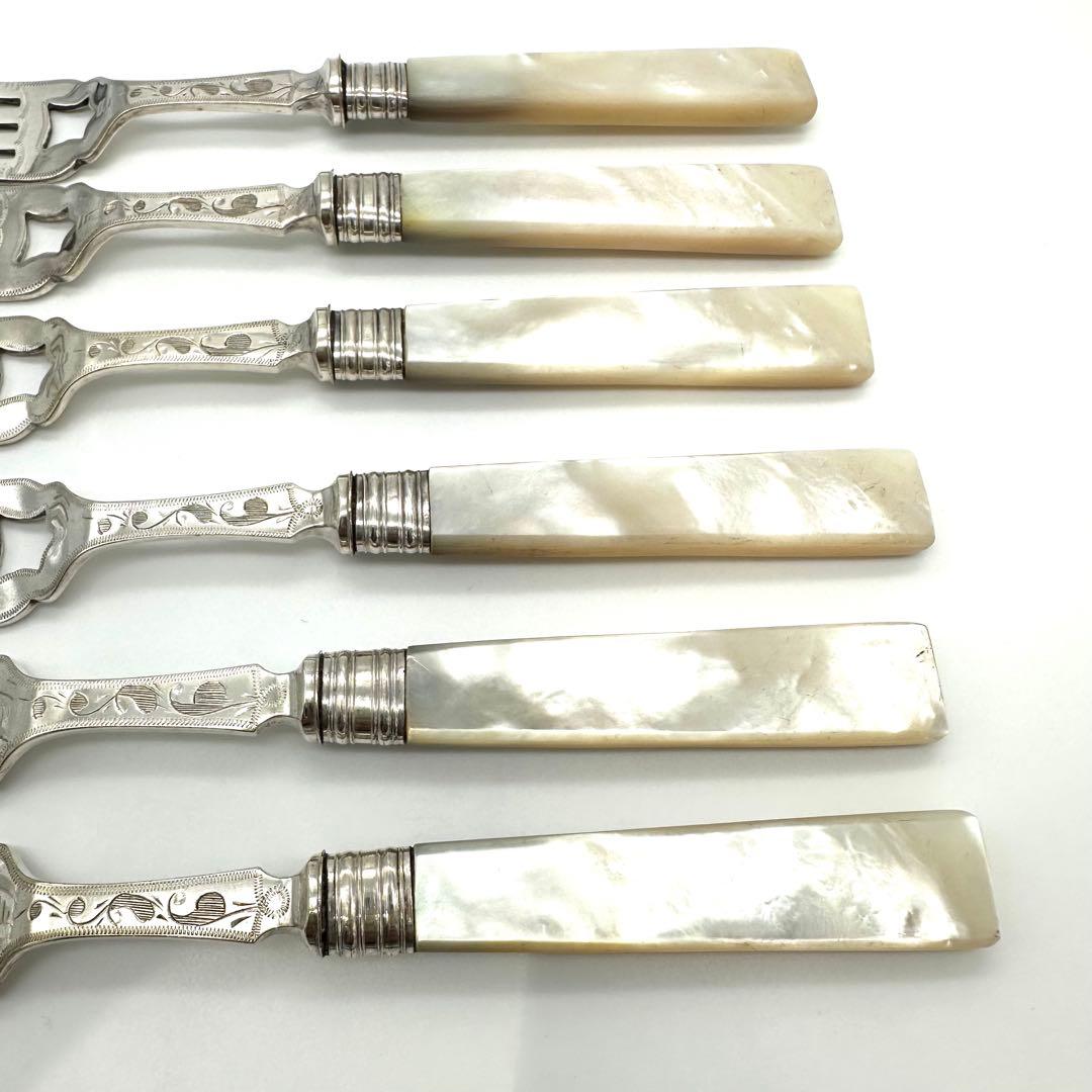 白蝶貝/マザーオブパール Sheffield Plateナイフフォーク12本