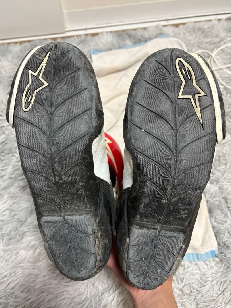 Alpinestars バイク用ブーツ ホワイト/レッド