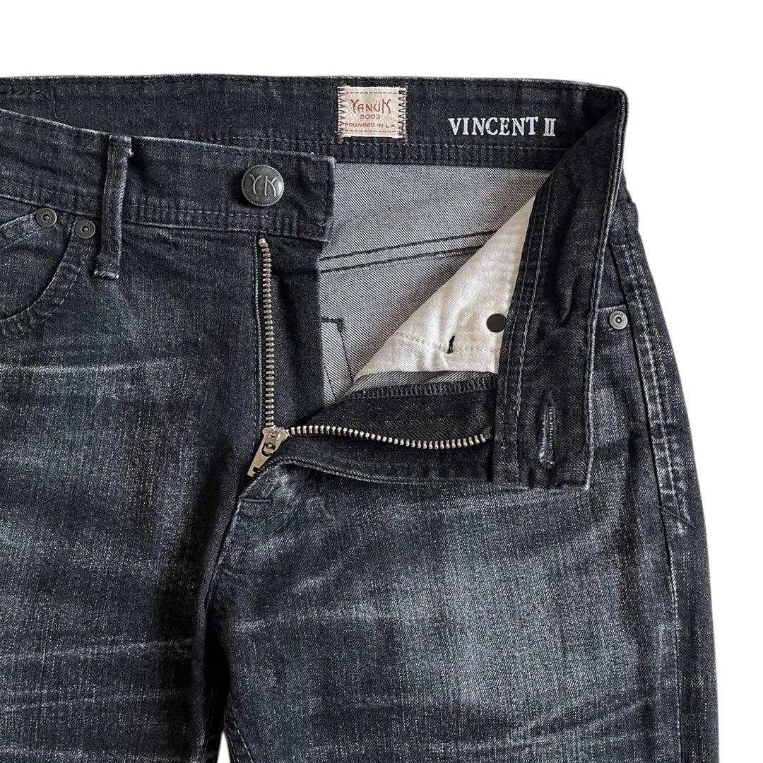 YANUK VINCENT Ⅱ スリムテーパード デニム ブラック 28 藤原裕