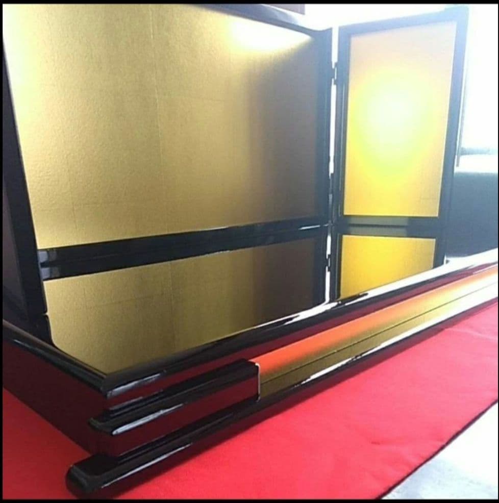 雛人形飾り台　屏風、台座セット　屏風 高さ33cm　台座(横幅全長) 83cm