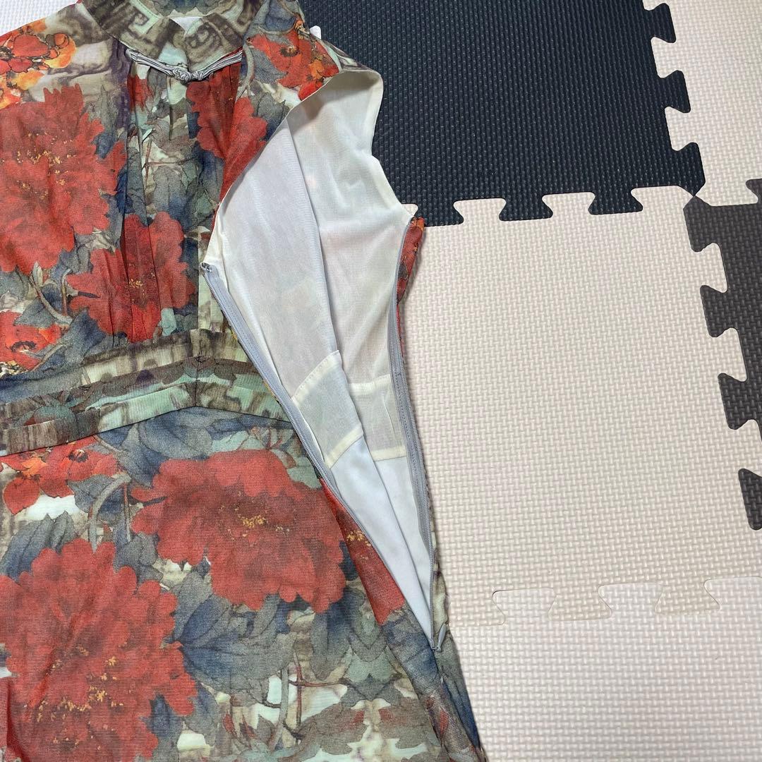 VIVIENNE TAM ヴィヴィアンタム フラワー柄 パワーネット ワンピース