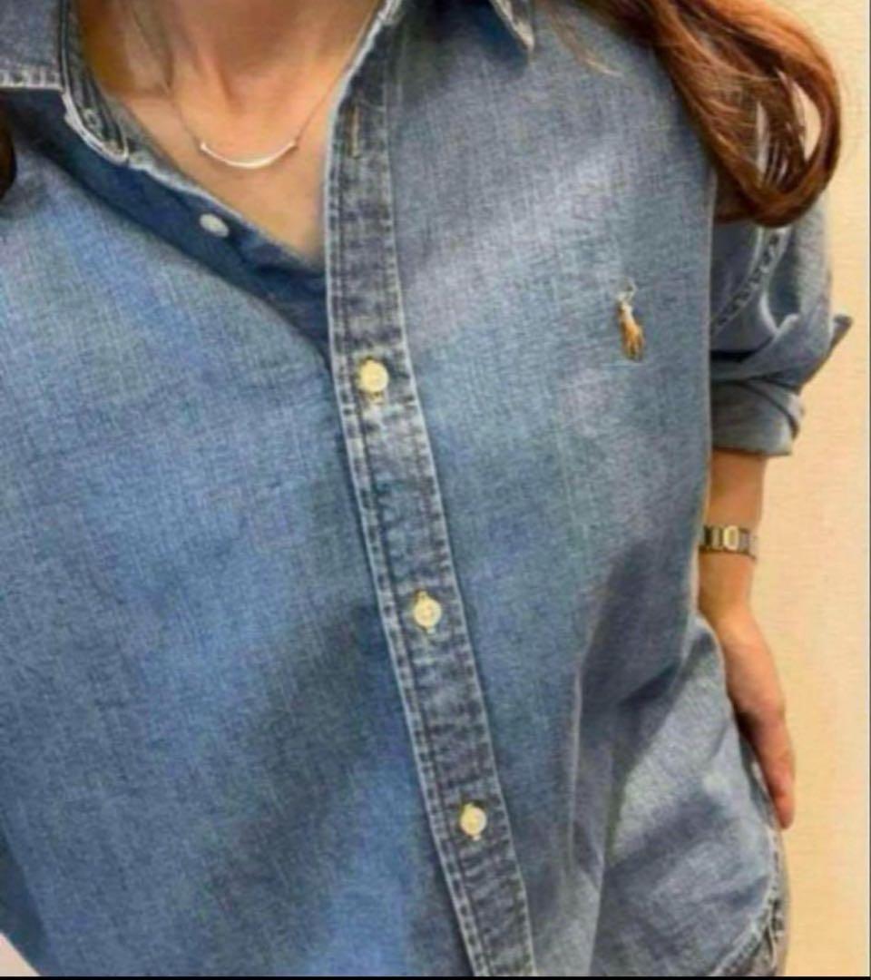 【美品】近年モデル ポロラルフローレン ダンガリーデニムシャツ マルチポニー
