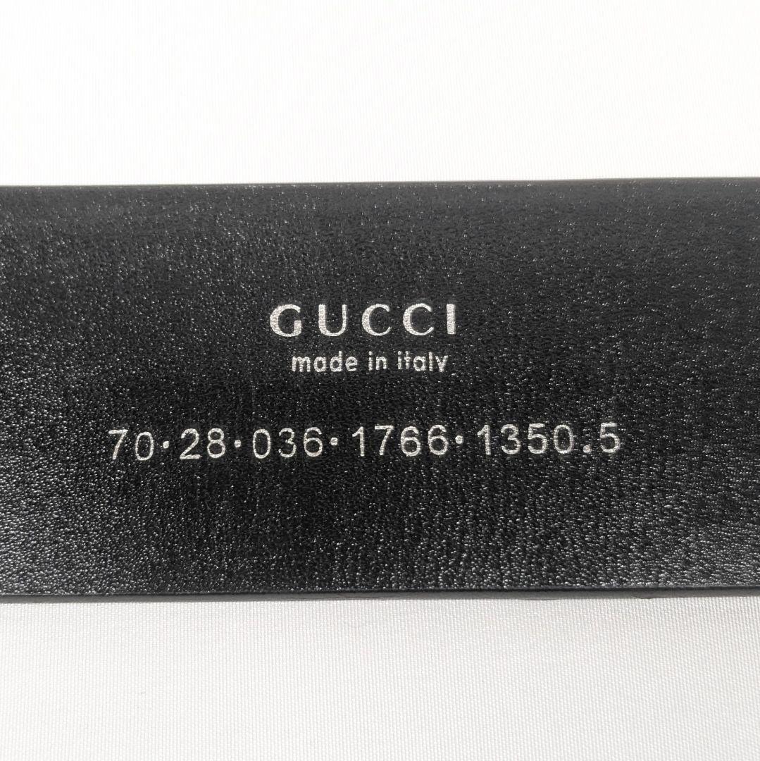 GUCCI グッチ レザー Gロゴ シルバーベルト レディース ブラック