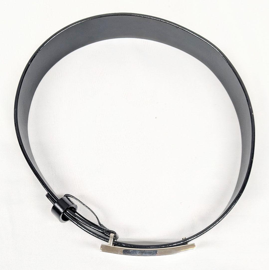 GUCCI グッチ レザー Gロゴ シルバーベルト レディース ブラック