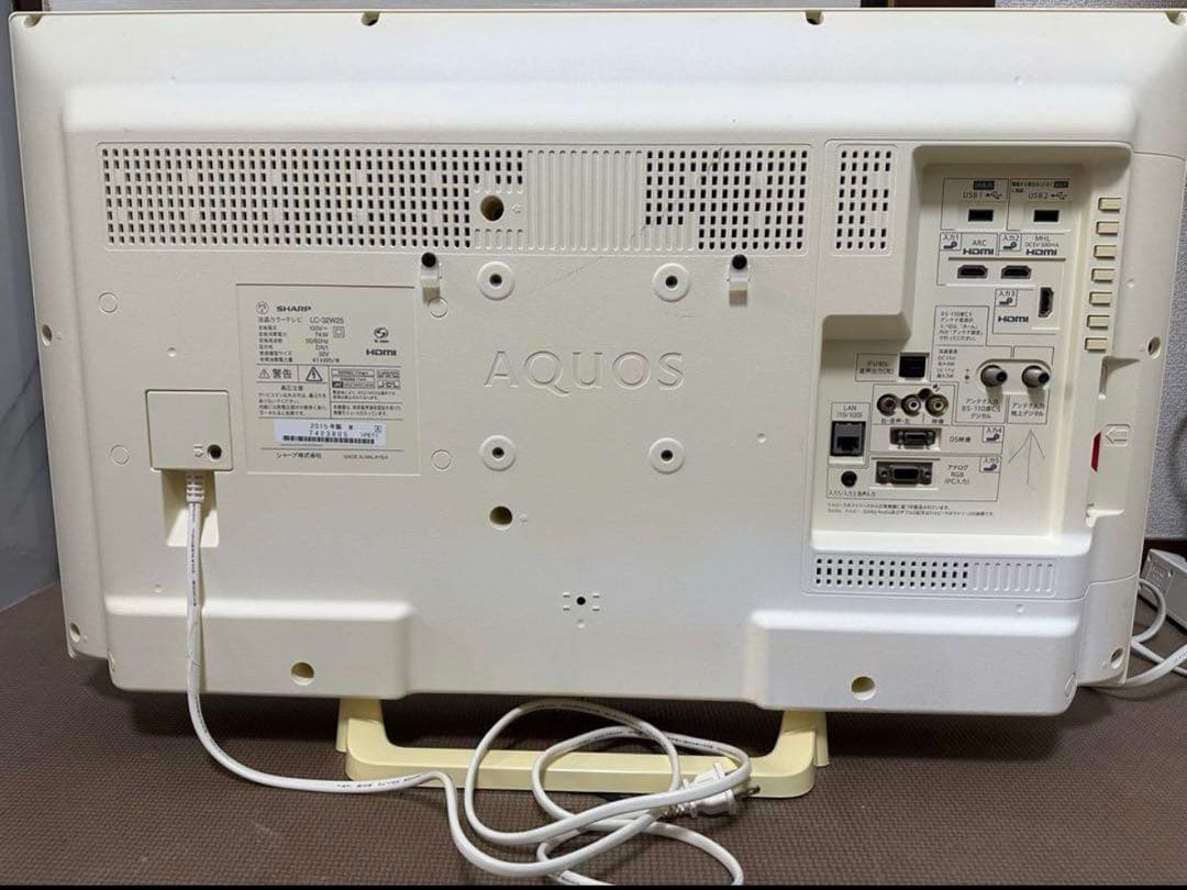 シャープ LC-32W25 32型2015年製⭕️ 地上、BS/CS、動画可テレビ