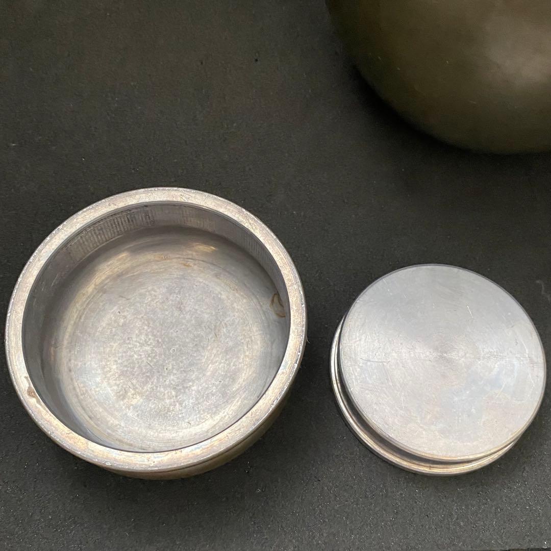 古錫 御錫屋天下一美作守  茶筒 茶入 茶壷 煎茶 茶道具  茶心壺　錫製品