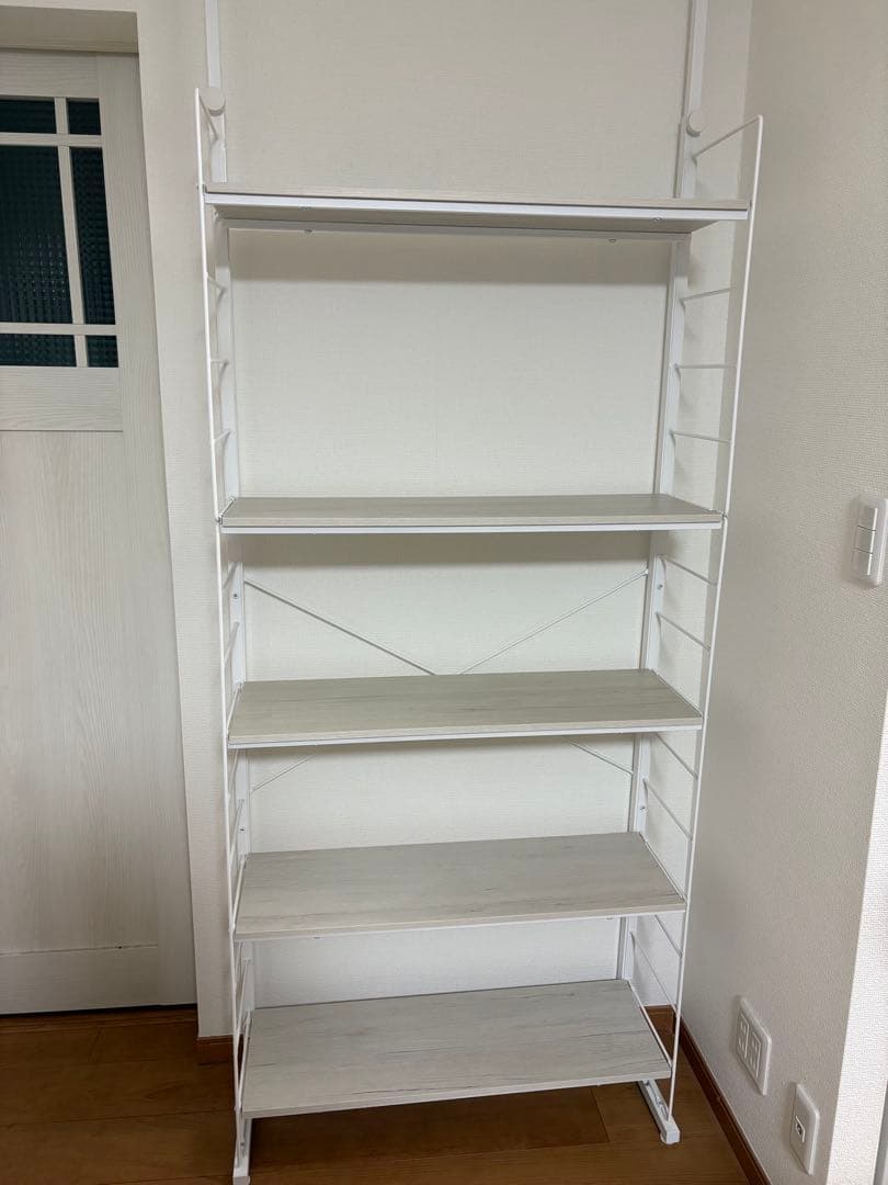 突っ張り壁面収納 Nポルダ(幅80cm ホワイトウォッシュ)