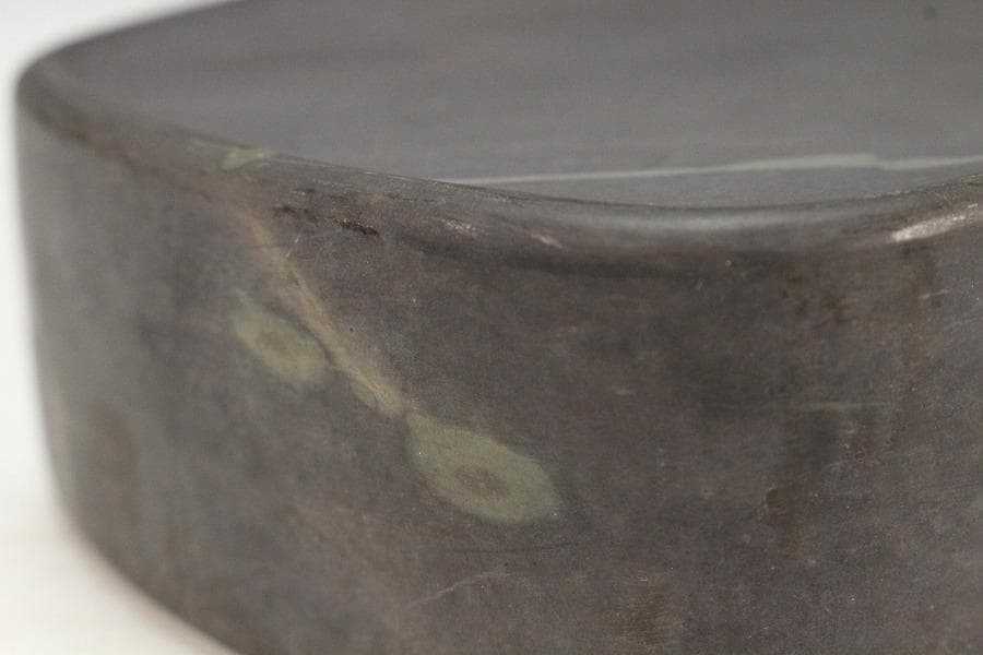 中国美術 楕円形 端渓 硯 文房具(K-LC733)