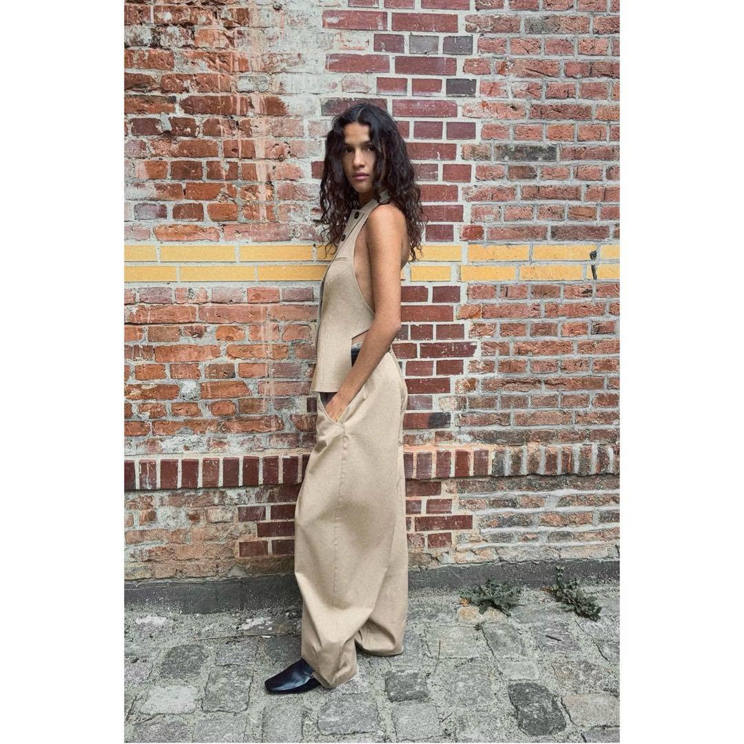 ZARA ザラ ベルト付きワイドパンツ チノパン