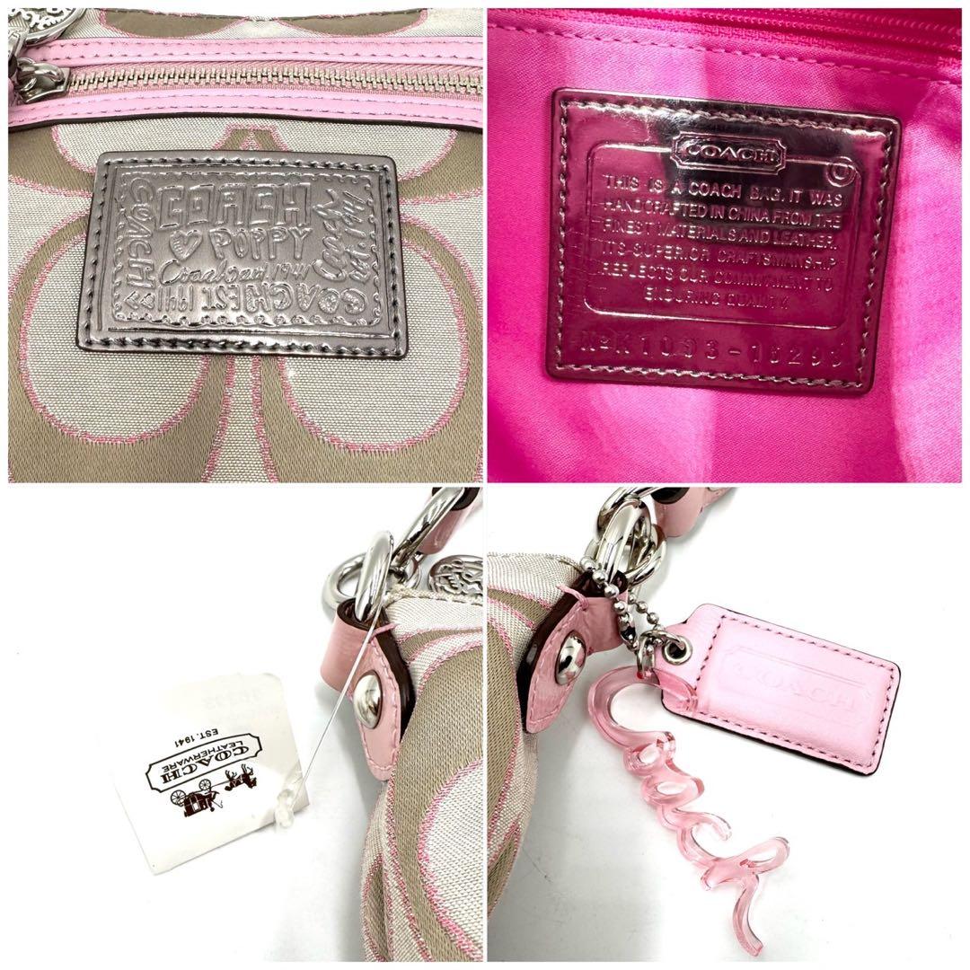 未使用保管品 COACH 2way バッグ ポピー シグネチャー ピンク