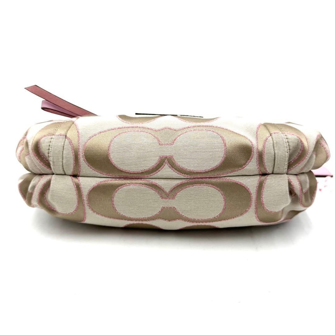 未使用保管品 COACH 2way バッグ ポピー シグネチャー ピンク