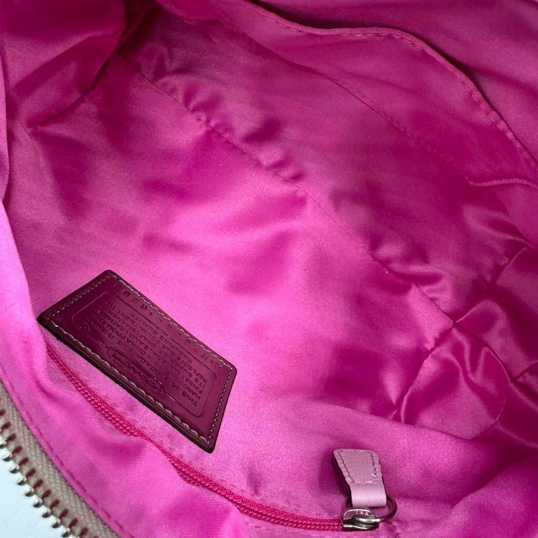 未使用保管品 COACH 2way バッグ ポピー シグネチャー ピンク