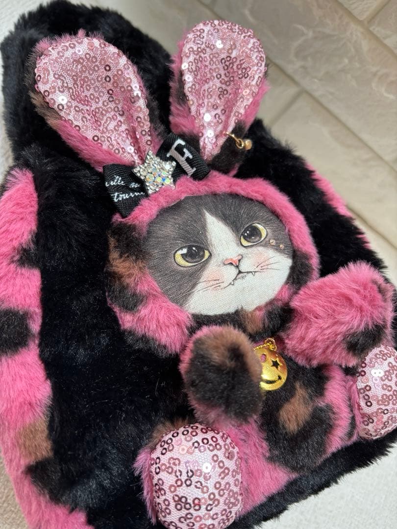 あ*き様 コヤンイサムチョン　ハンドメイド　ファーバッグ　ジョーズくん　ヒョウ柄