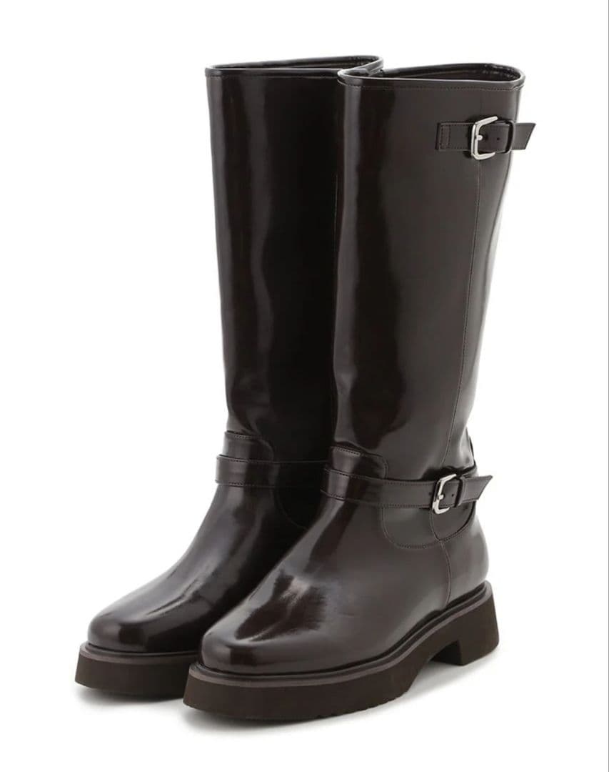 【新品 未使用】 SNIDEL スナイデル バリエライダースブーツ Lサイズ 茶