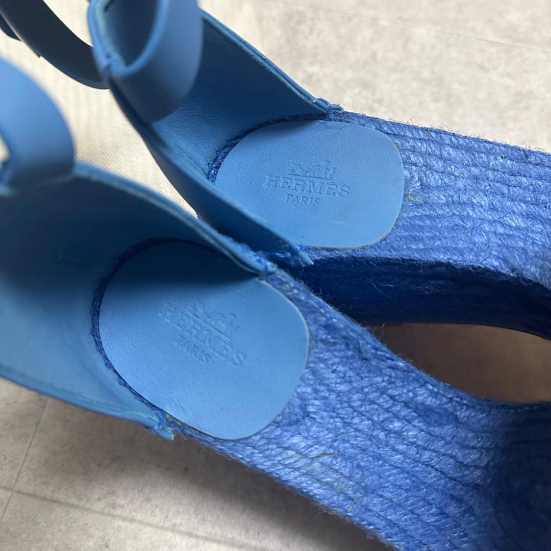 HERMES / ティヴォリ エスパドリーユ　ウェッジソール ケリー金具 38