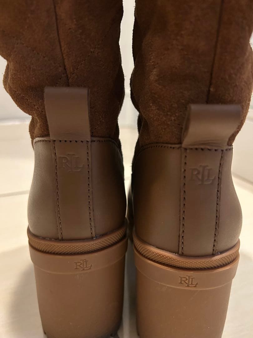 大幅値下げ！ラルフローレン スエードキルティングブーツ 60mmヒール美品！