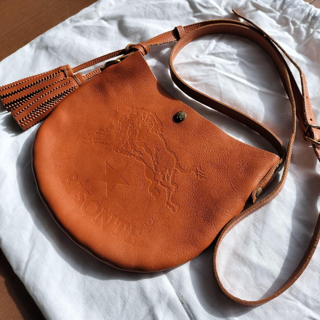 イルビゾンテ IL BISONTE ビッグロゴ レザー ショルダーバッグ