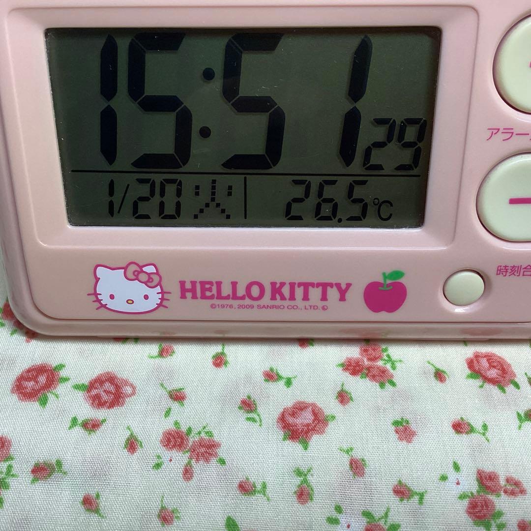 【良品】ハローキティ　デジタル目覚まし時計　希少　生産終了品　リズム時計