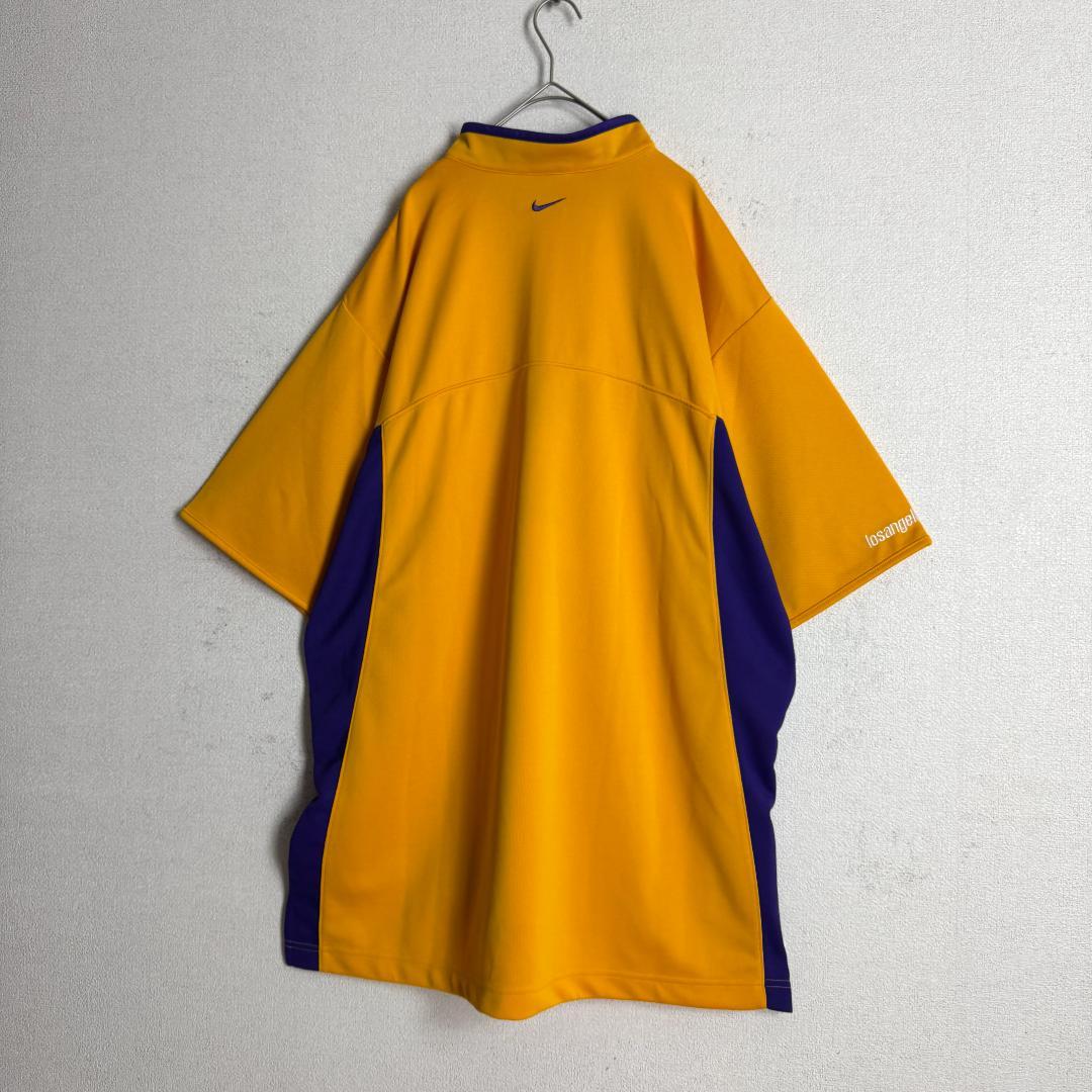 【海外限定☆2XLサイズ☆レイカーズ】ナイキ NBA刺繍ウォームアップTシャツ