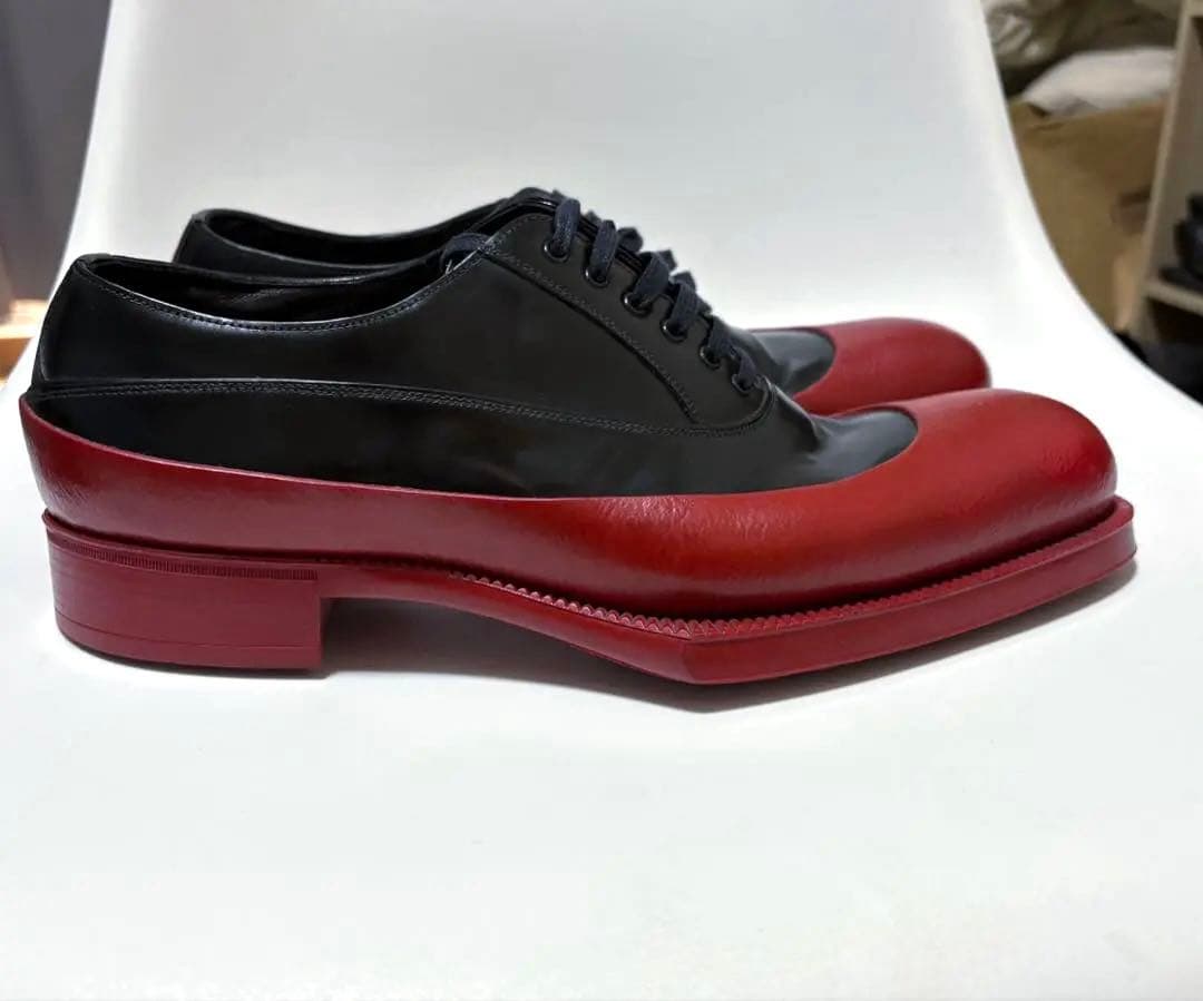 最終価格 名作 プラダ12AW ラバーソールドレスシューズ9美品