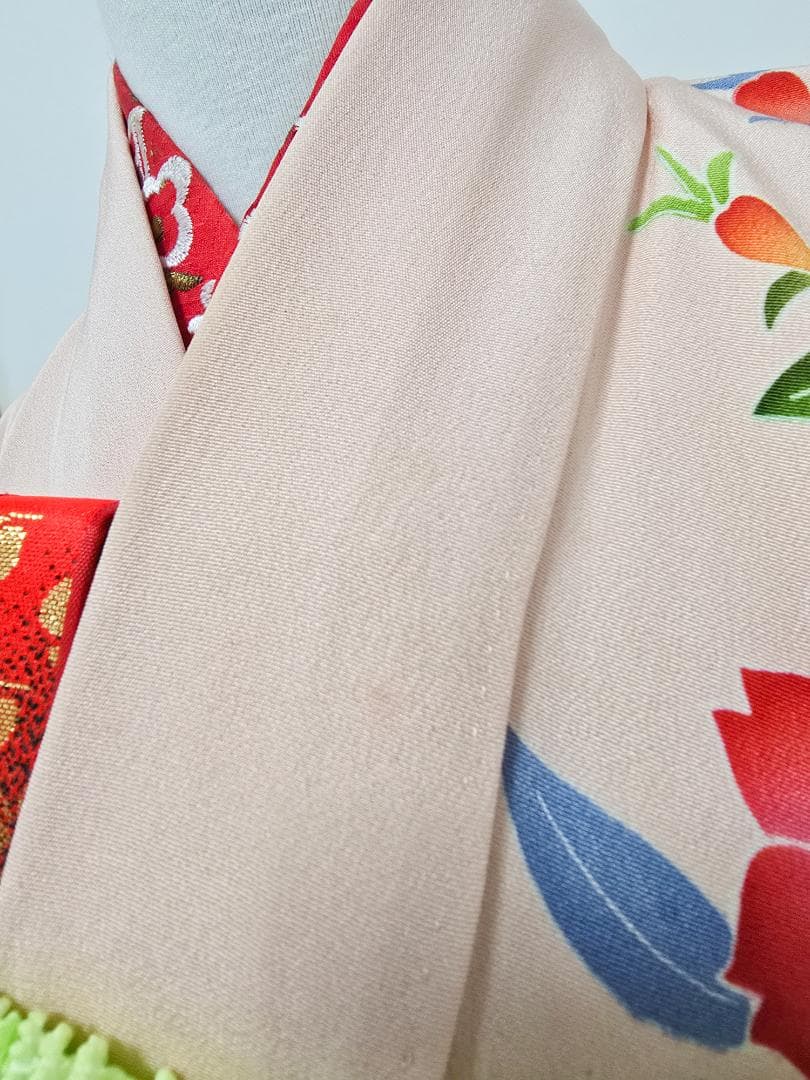 七五三　小さめ7歳~　正絹　着物　セット　女の子 *c80