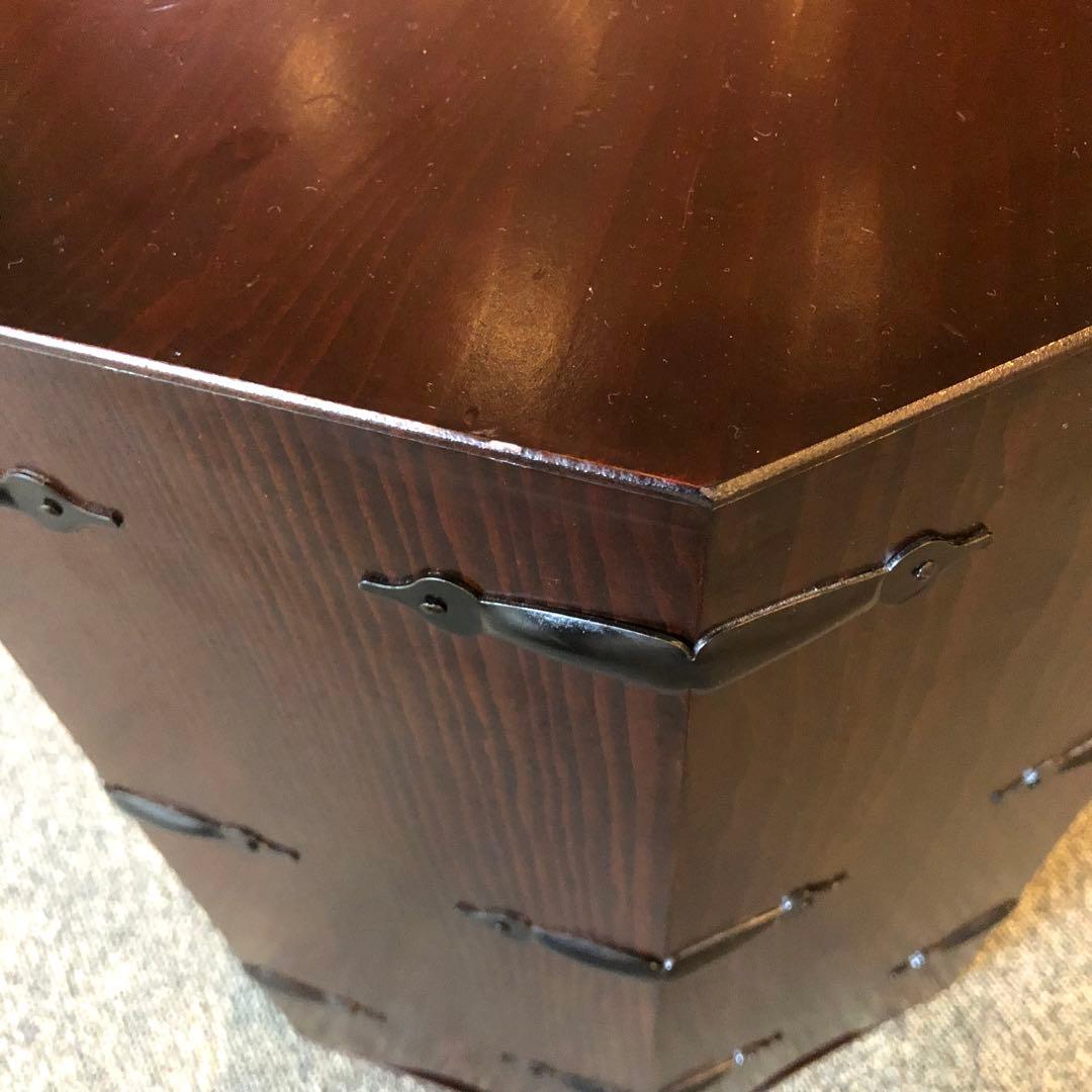 李朝 木 木工 時代物 八角箱 金具 李朝家具　収納箱韓国美術木製収納ボックス