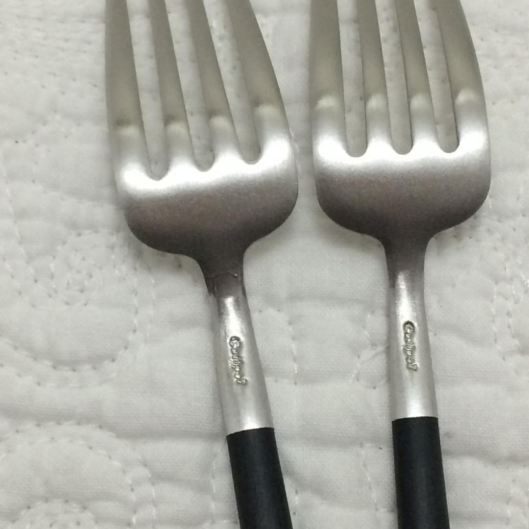 正規品　クチポール　GOA　ブラック＆シルバー　ディナー＆デザート×各２本