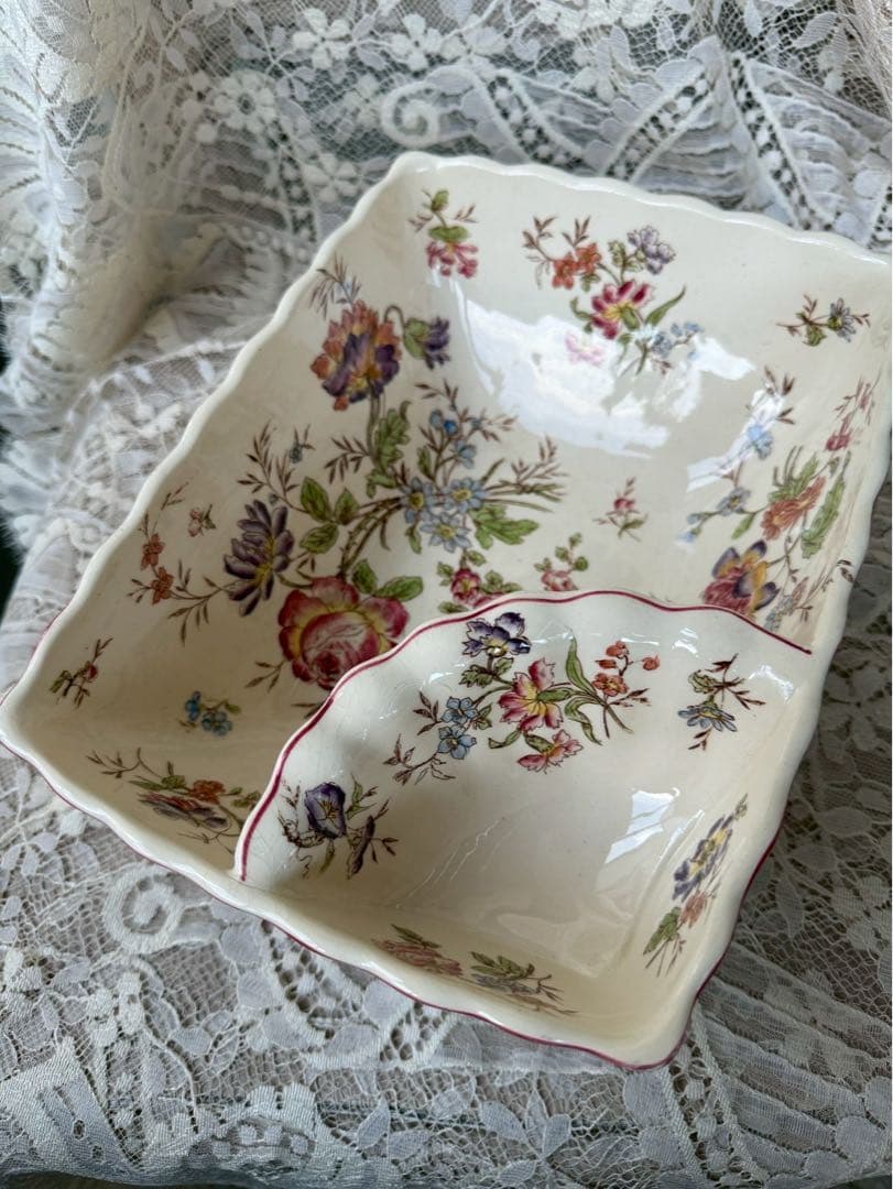 【く11】15 フランス　アンティーク　ロンシャン　　Longchamp 皿