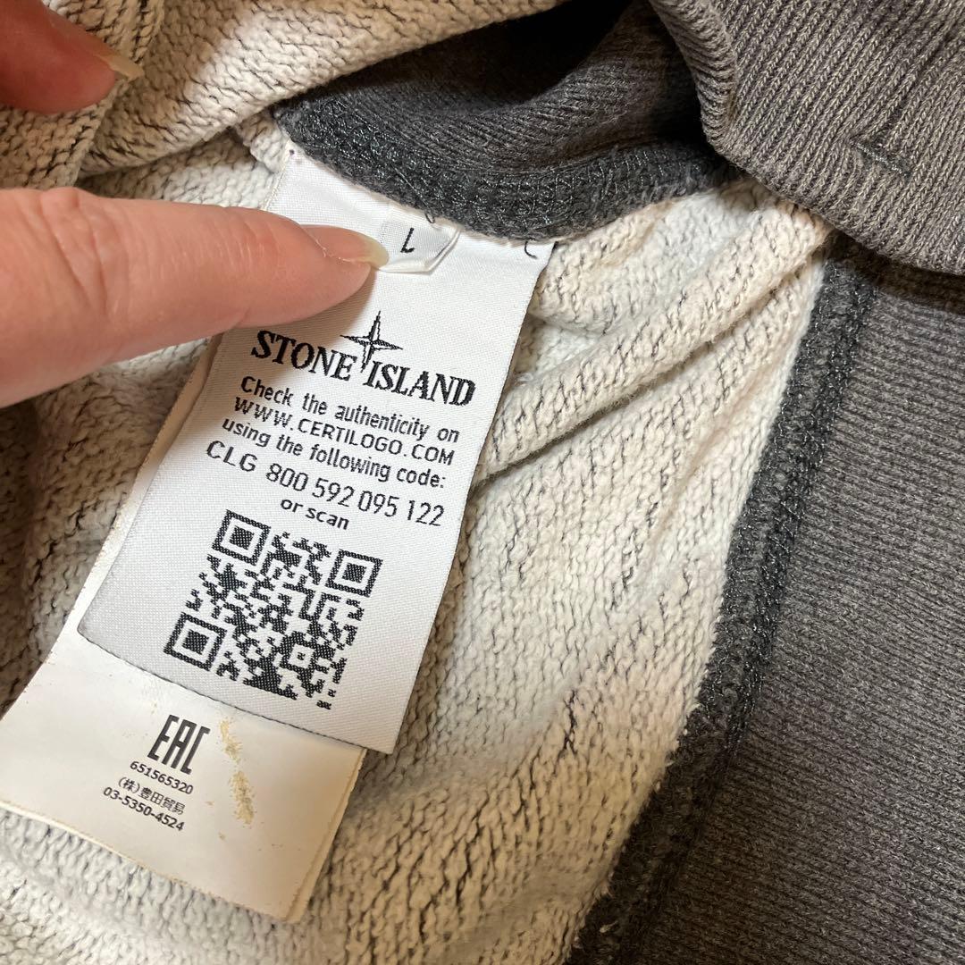 STONE  グレー クルーネックスウェット