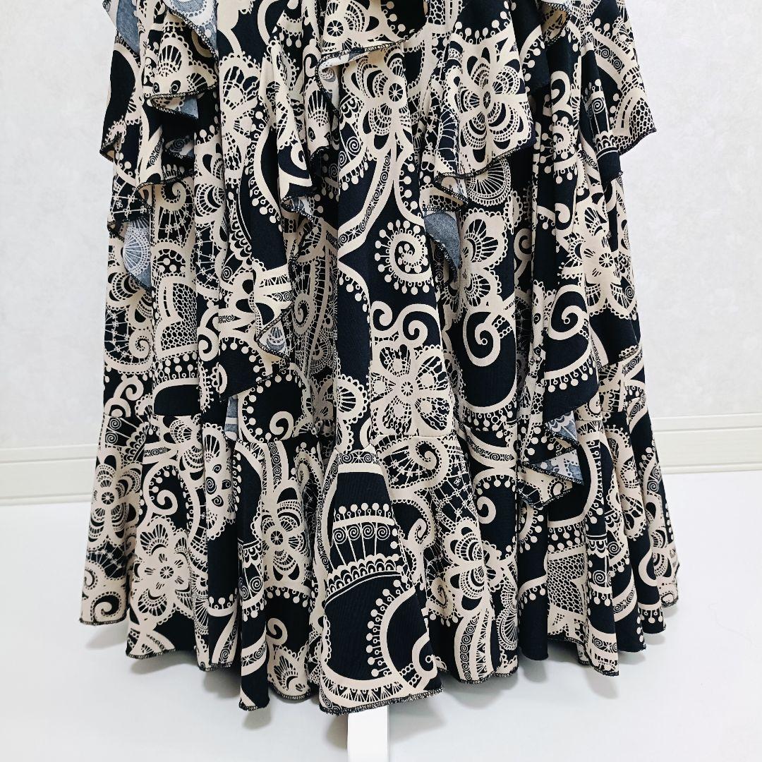 フラメンコ ファルダ 社交ダンス ロングスカート フリル マキシ丈 イチオク