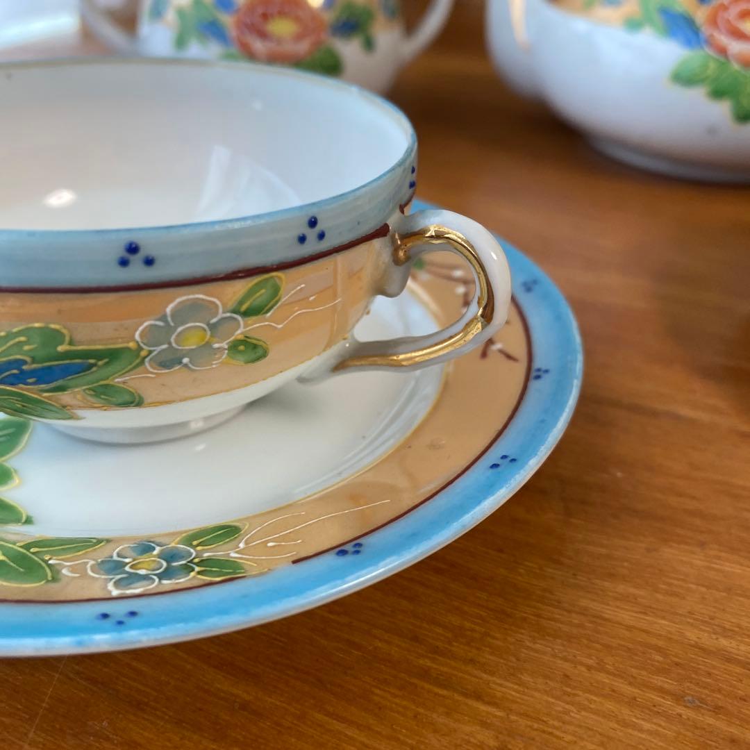 オールドジャパン　英国里帰り　ラスター彩　盛り上げ　チルドレンズ　ティーセット