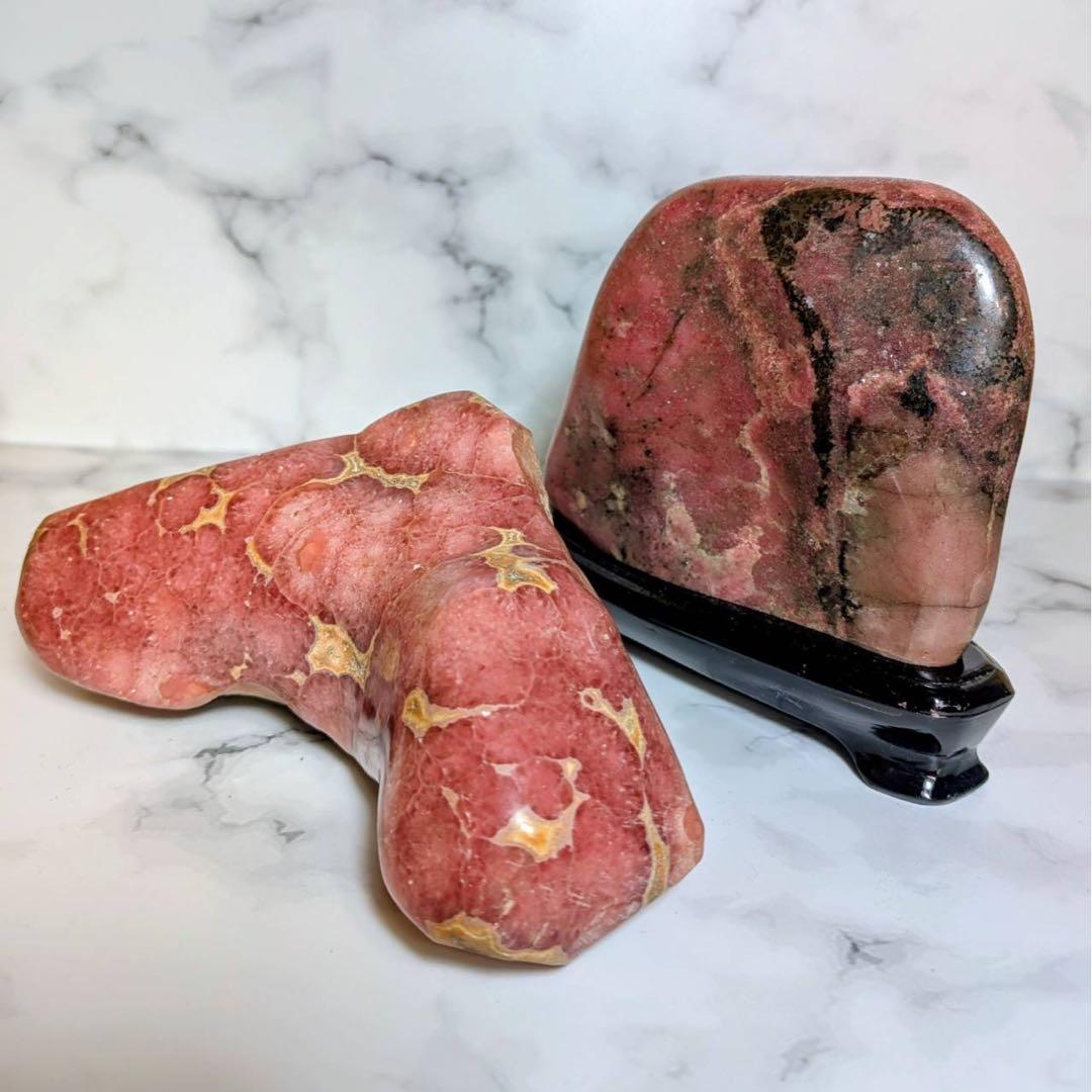 菱マンガン鉱　２石セット　鑑賞石　観賞石　飾り石　鉱物