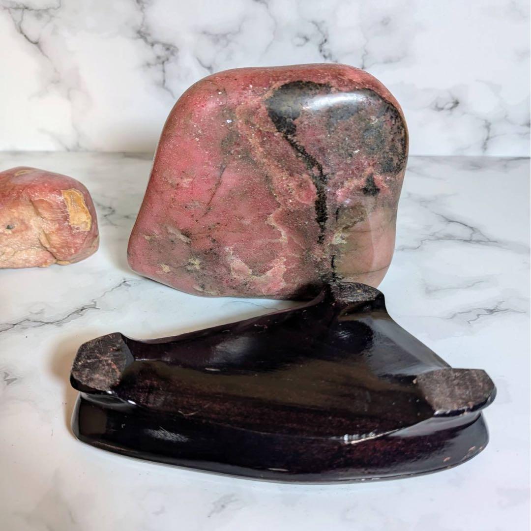 菱マンガン鉱　２石セット　鑑賞石　観賞石　飾り石　鉱物