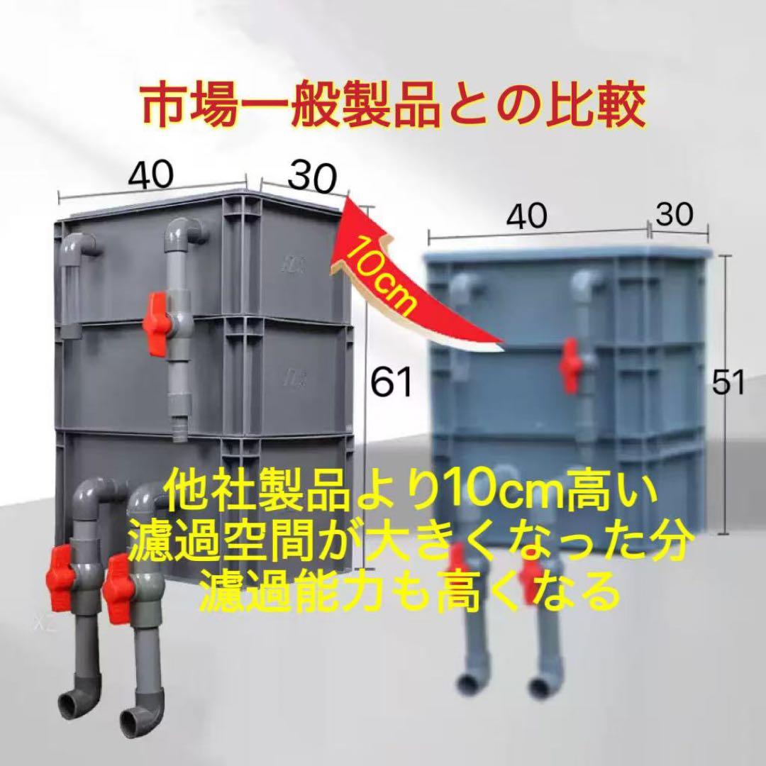 三段式万能濾過器装置　大型水槽池濾過層濾過飼育 オーバーフロー外部飼育濾過槽