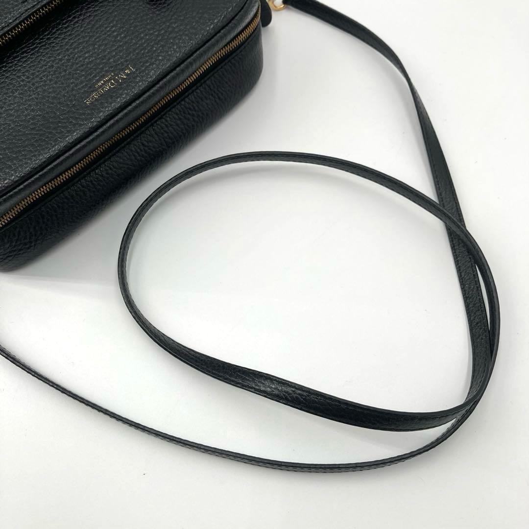 美品✨J&M DAVIDSON カメラバッグ レザー ショルダー シボ革 黒